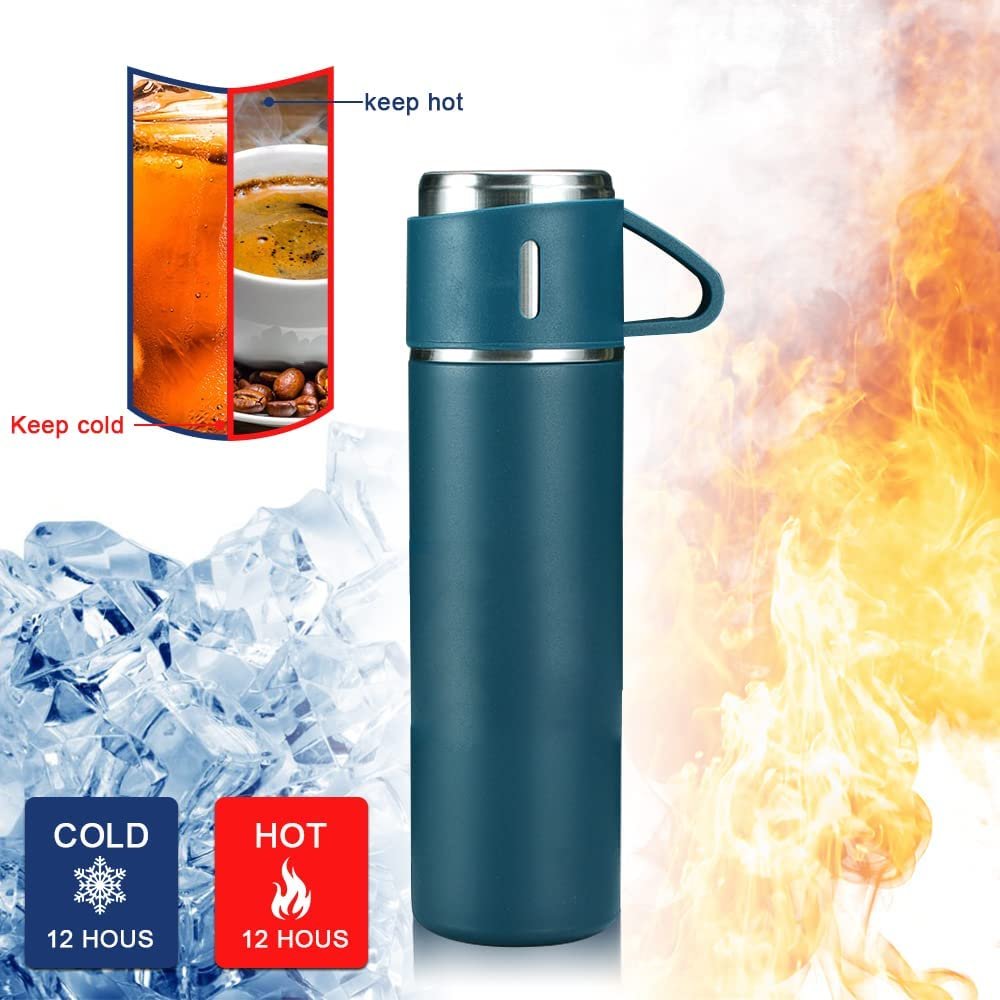 Wholesale Business Gifts 304 Stainless Steel Travel Camping 2 Cups Flask Vacuum Cup Sets With Two Cups