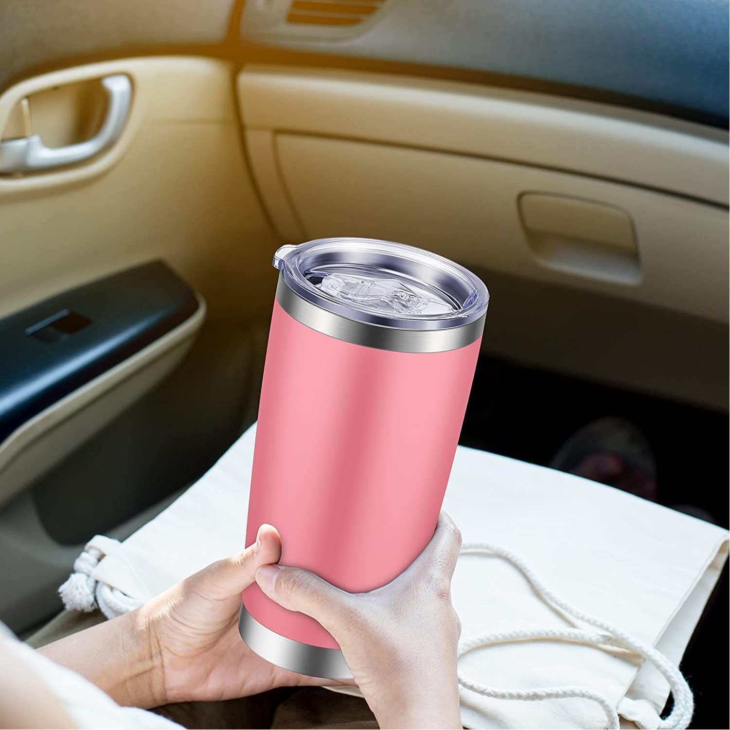Custom Branded Insulated Travel Tumblers 20 Oz Stainless Steel Tumbler Cup with Lid and Straw Powder Coffee Mug