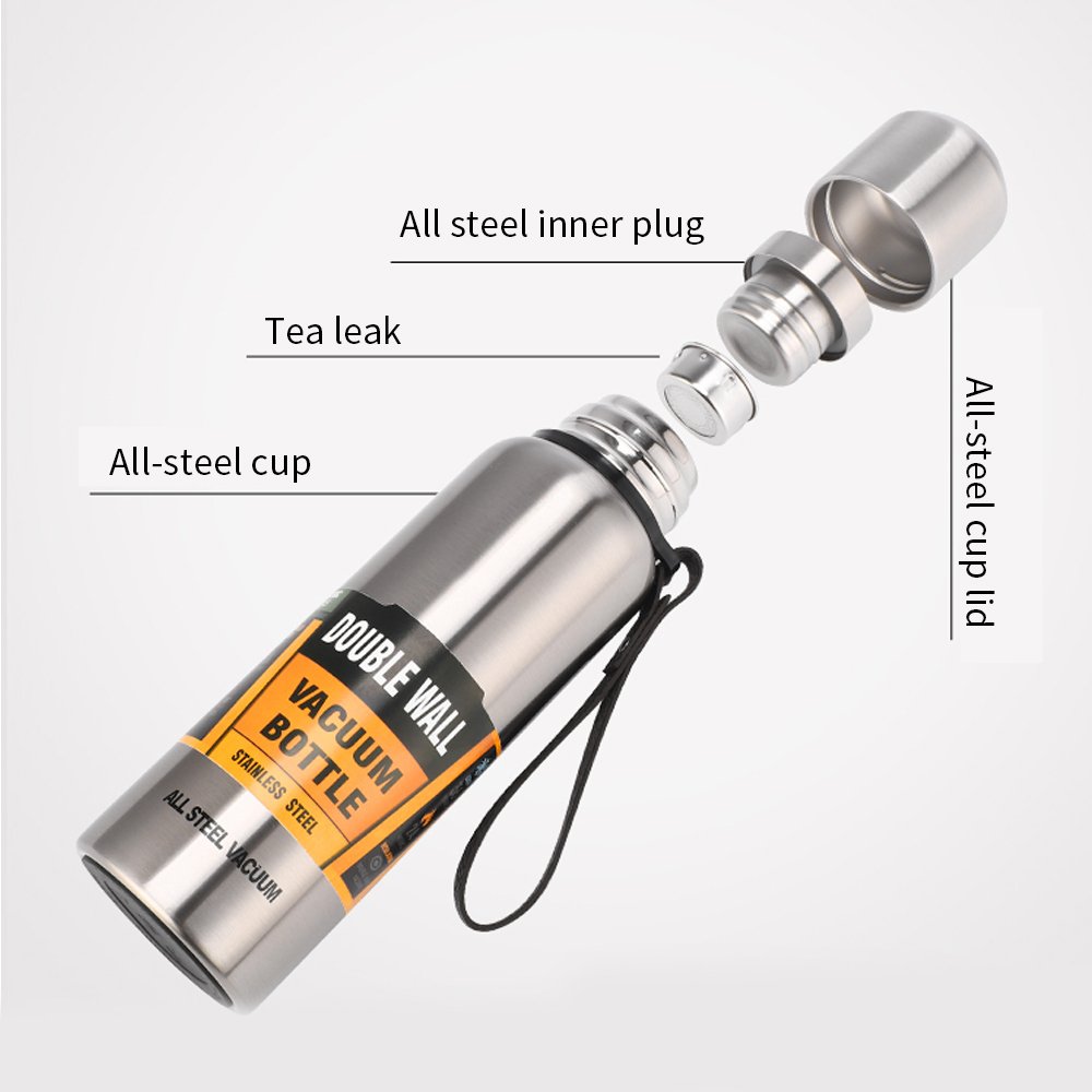 500ml 750ml 1000ml Best Sale Stainless Steel Thermos Flask Keep Hot 24 Hours With Rope Vacuum Flask With Logo