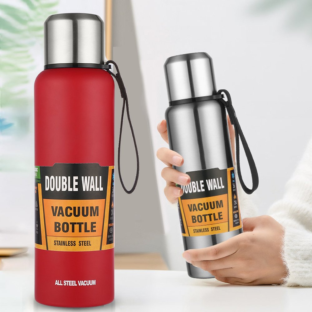 500ml 750ml 1000ml Best Sale Stainless Steel Thermos Flask Keep Hot 24 Hours With Rope Vacuum Flask With Logo