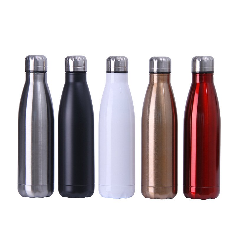 12oz 17oz Vacuum Flasks Glossy Paint Coating 500ml Stainless Steel Cola Shaped Water Bottles Coffee Mugs Tumbler Cups