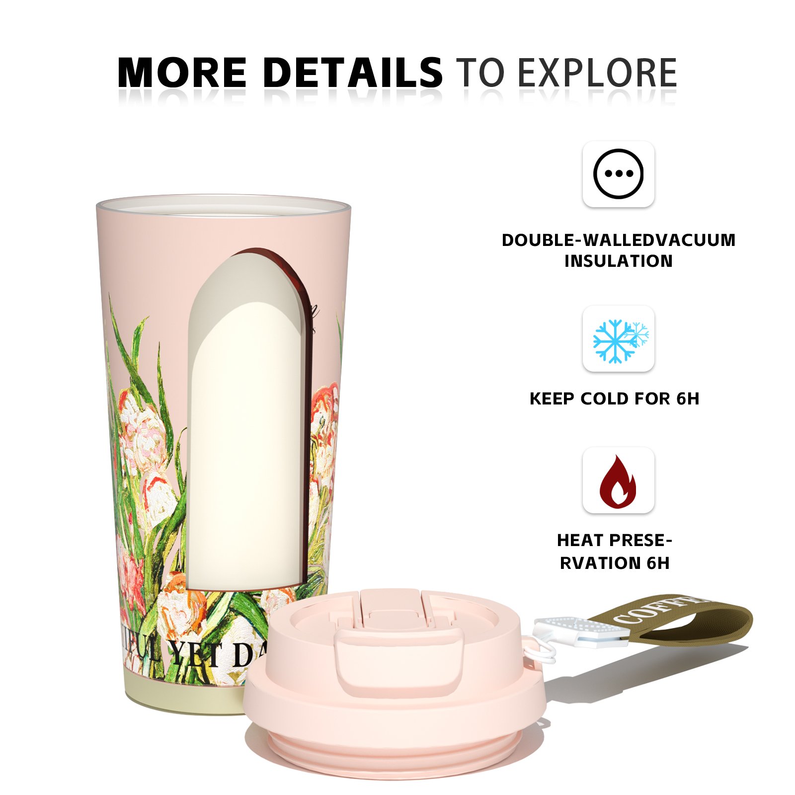 DIY Tumblers Wholesale Bulk Coffee Mug Thermal Cup Custom Mug Vacuum Flask Water Office Coffee for Hot/ice 510 Ml/17 Oz Unisex