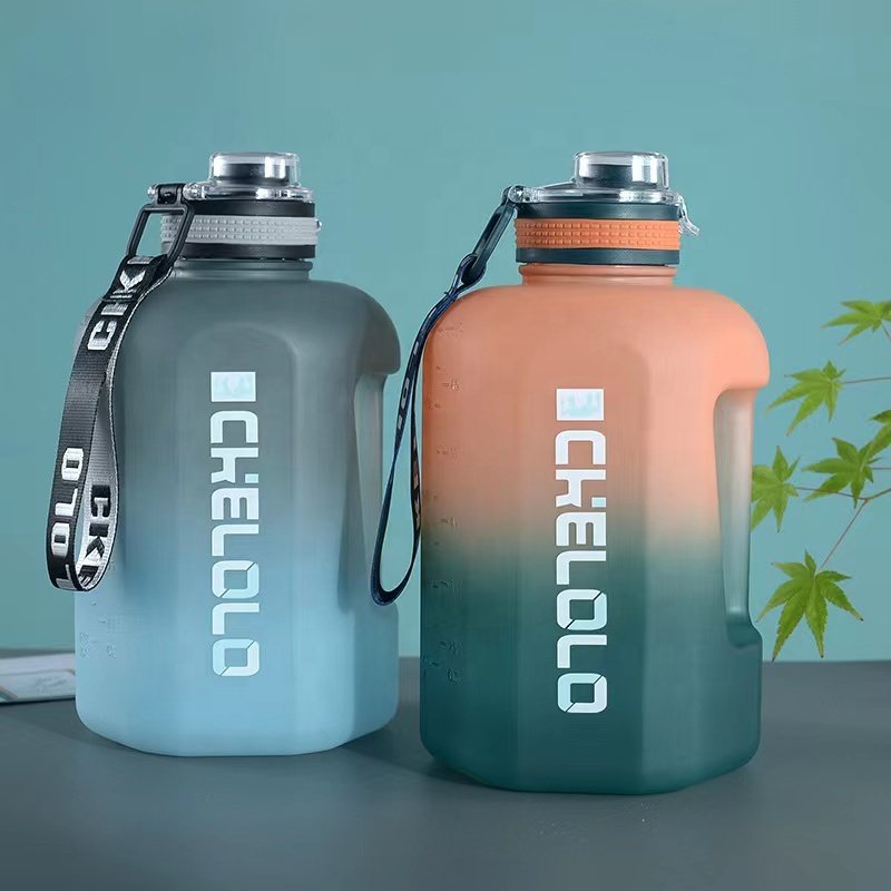 2.2L Water Bottles Gym jug Big Capacity Plastic Motivational gallon water bottles material sports water bottle