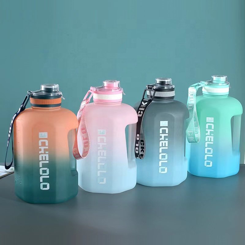 2.2L Water Bottles Gym jug Big Capacity Plastic Motivational gallon water bottles material sports water bottle