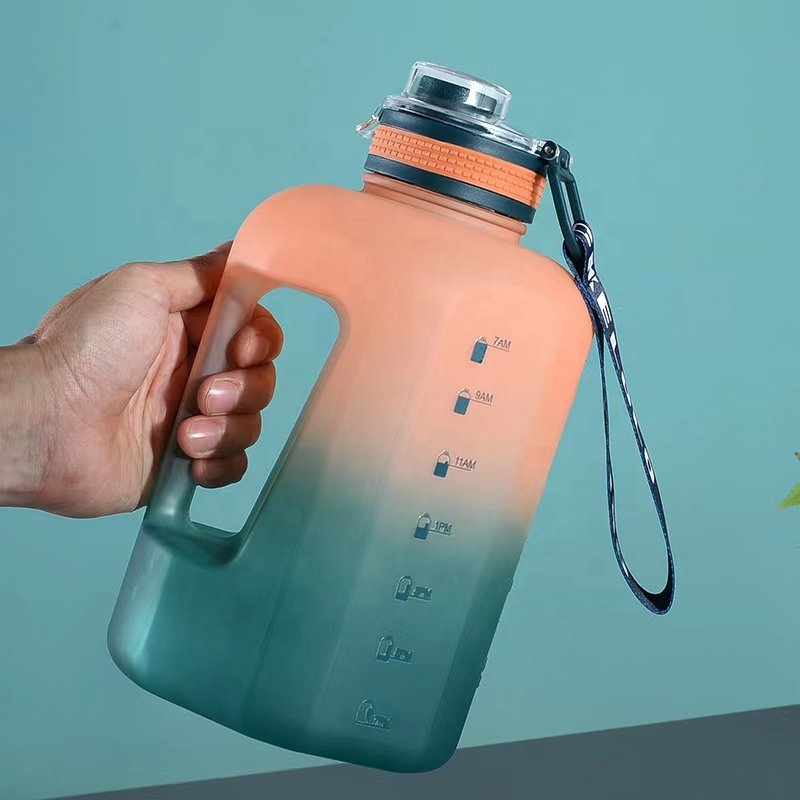 2.2L Water Bottles Gym jug Big Capacity Plastic Motivational gallon water bottles material sports water bottle