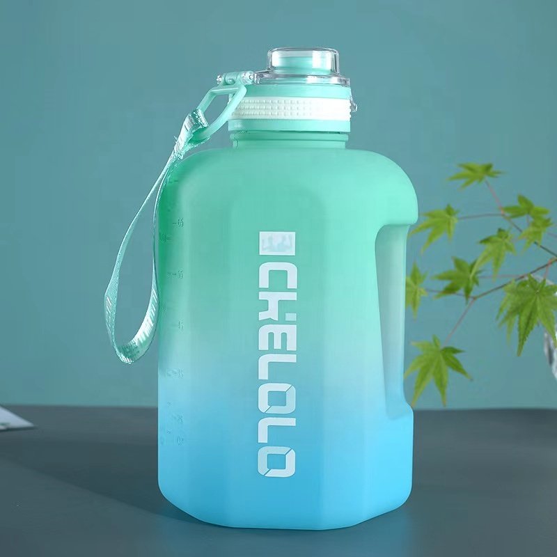 2.2L Water Bottles Gym jug Big Capacity Plastic Motivational gallon water bottles material sports water bottle