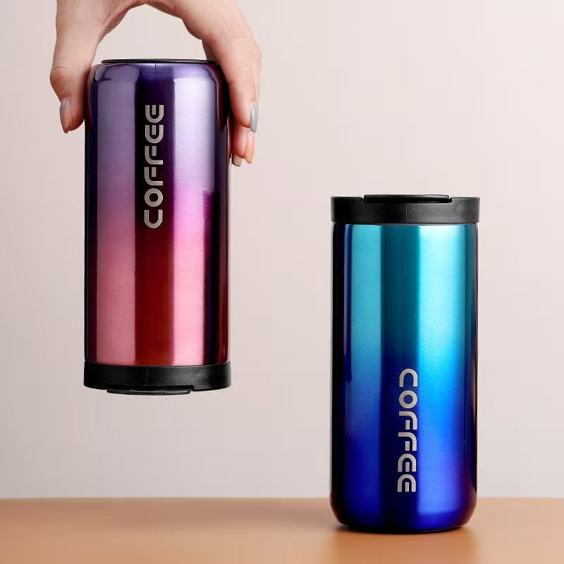 400ML Leak-Proof Milk Tea Thermos Mugs Car Mounted Water Bottle Travel Stainless Steel Thermal Cup Coffee Mug