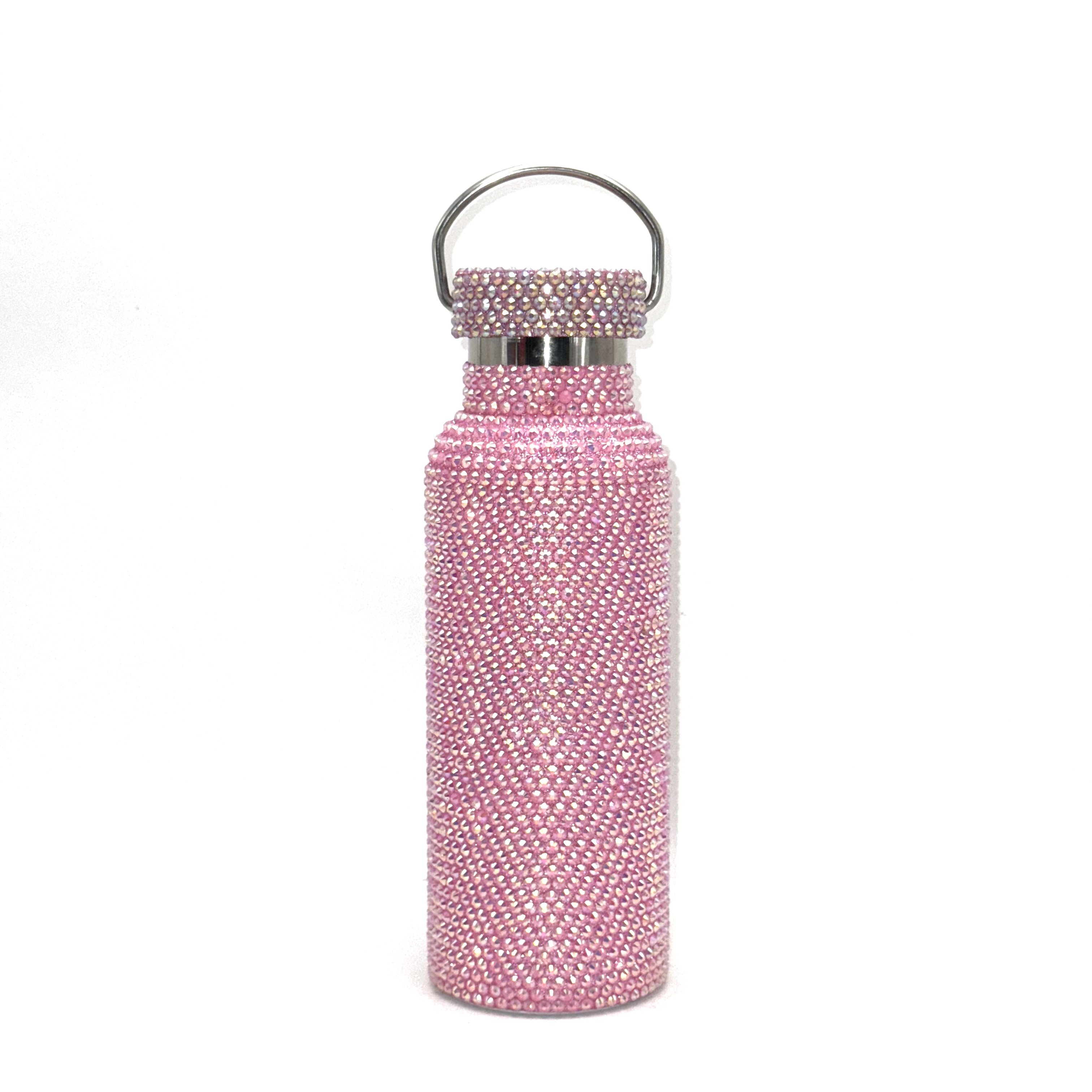 6 Colors 16.9oz Water Bottle Rhinestone Cups Custom AB Color Bling Tumbler Mugs with Stainless Steel Straw for School