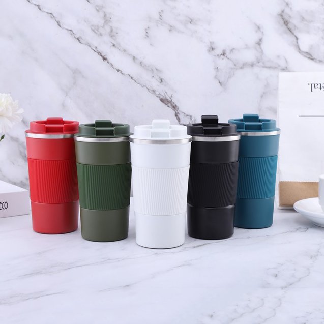 Insulated Travel Coffee Mug Spill Proof Leak Stainless Steel Coffee Tumbler Reusable Cafe Cups with Lids