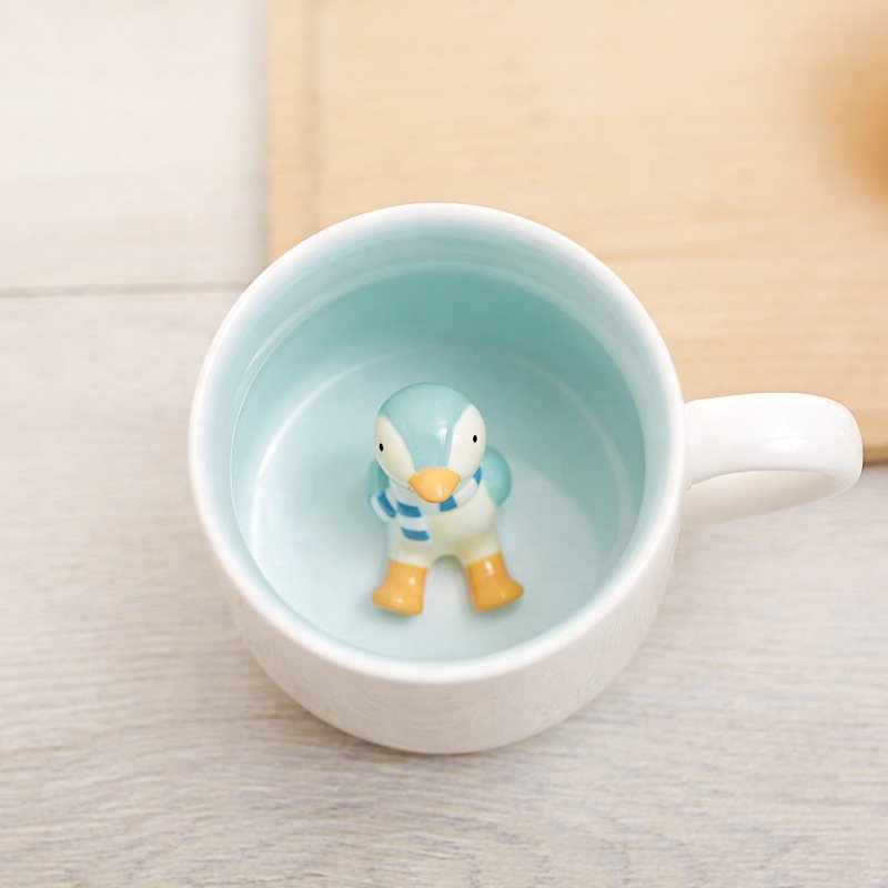 Creative ceramic mugs Cute cartoon 3D animal milk coffee mugs Children's household porcelain water cup with handle Birthday gift