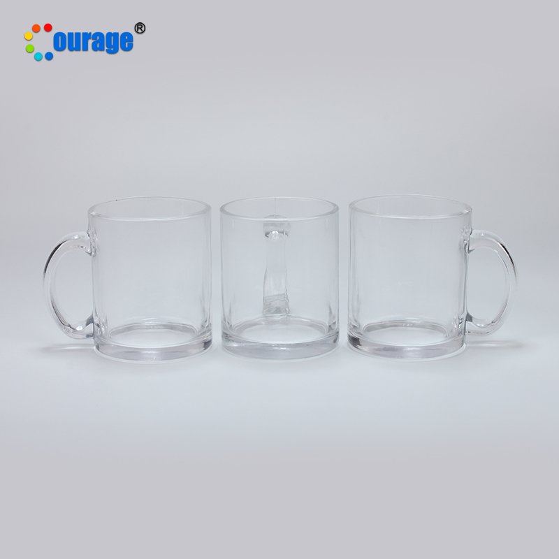 Courage transparent sublimation blank glass mug 11oz