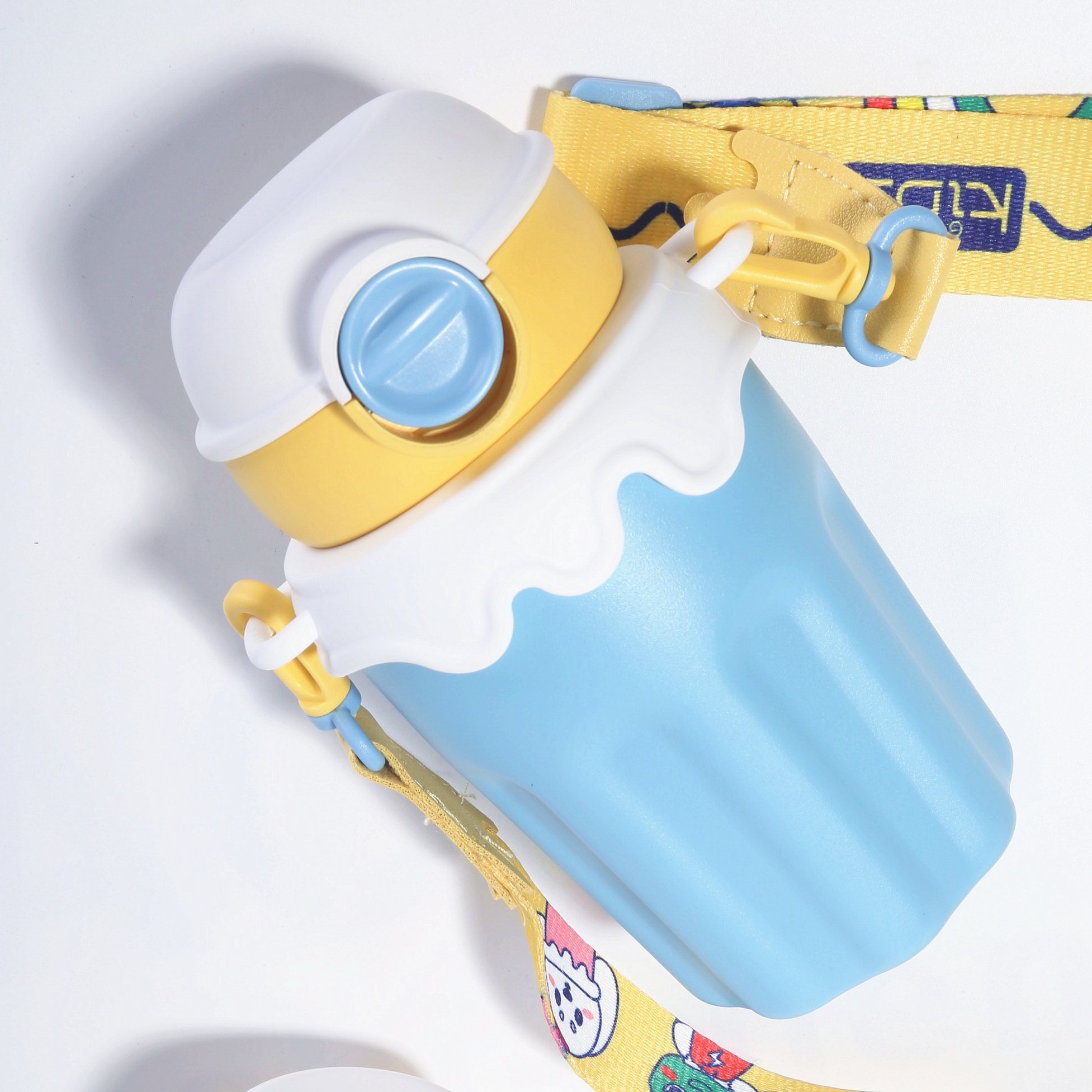 Kids Stainless Steel Straw Thermos Mug Cartoon Leak-Proof Vacuum Flask Children Thermal Water Bottle Thermo