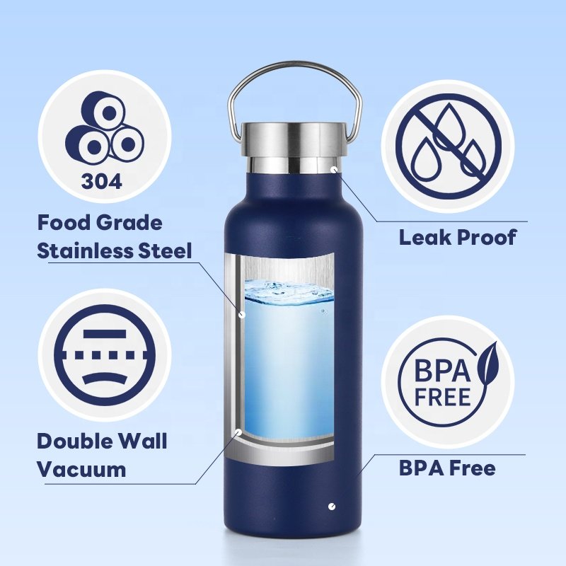 Personalizado Double Wall Insulated Stainless Steel Water Bottle 750ml Termos de Acero Inoxidable Botella de Agua