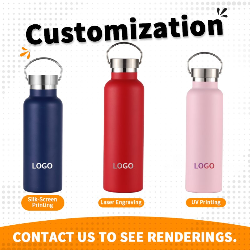 Personalizado Double Wall Insulated Stainless Steel Water Bottle 750ml Termos de Acero Inoxidable Botella de Agua