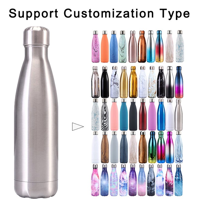 Factory Wholesale Custom 500ml Sport Thermal Flask Cola Shape Double Wall Thermos Insulated Stainless Steel Vacuum Water Bottles