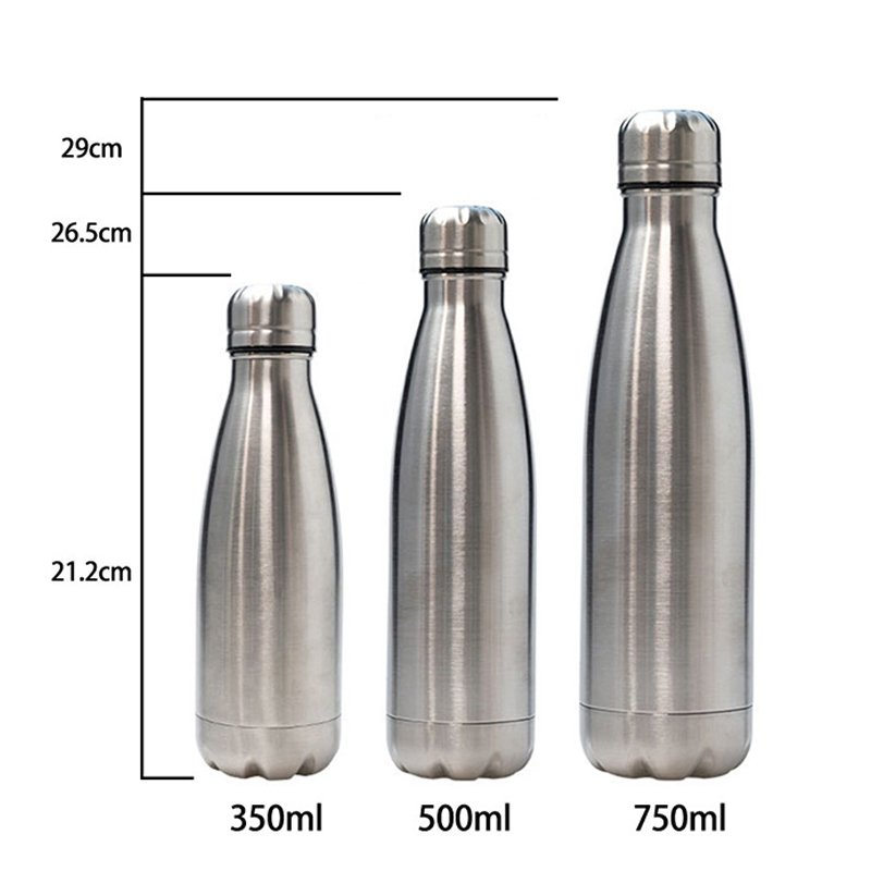 Factory Wholesale Custom 500ml Sport Thermal Flask Cola Shape Double Wall Thermos Insulated Stainless Steel Vacuum Water Bottles