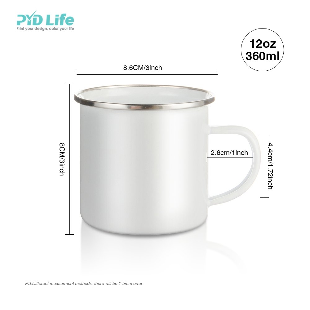 PYD Life Hot Sale Custom Logo Colors Sublimation Blanks Coffee Mug Holiday Bulk Vintage Enamel Mugs