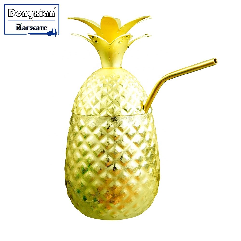 Pineapple Mug With Straw, Stainless Steel Pineapple Mug, Indian Pineapple Mug, 24oz, 18oz, 16oz, 14oz, 12oz, 2oz.