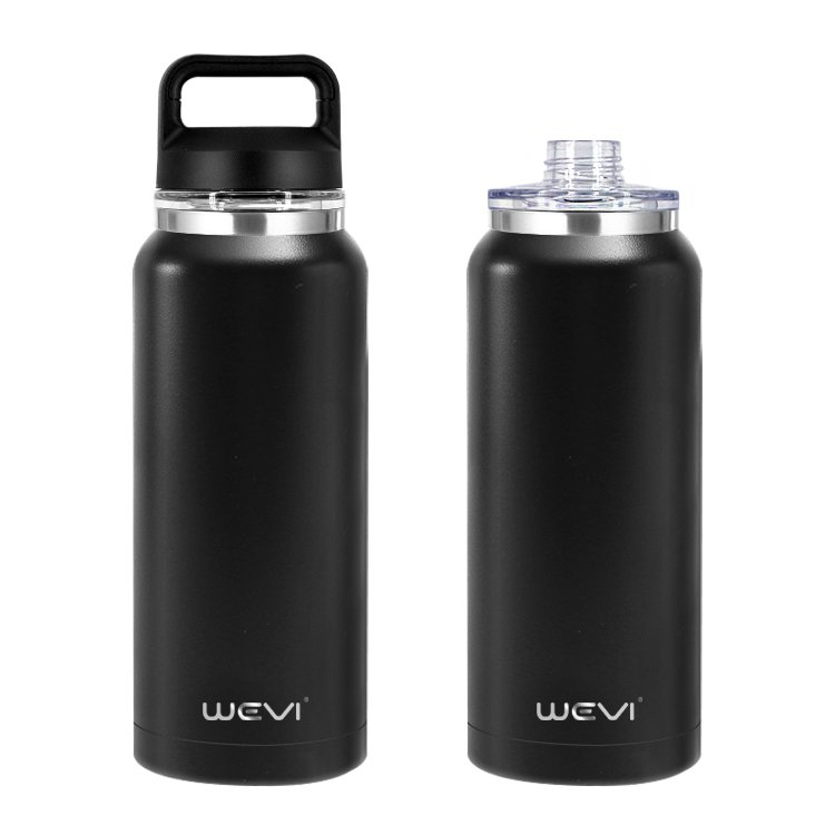WeVi Sports Drinking Vacuum Flask Double Wall Insulated 34oz Stainless Steel Water Bottle For Hiking