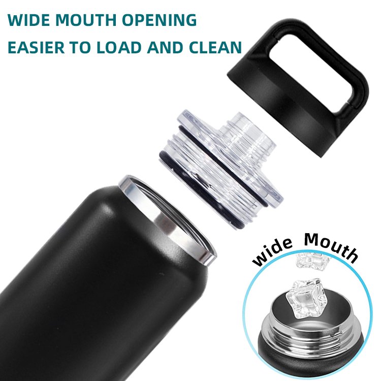 WeVi Sports Drinking Vacuum Flask Double Wall Insulated 34oz Stainless Steel Water Bottle For Hiking