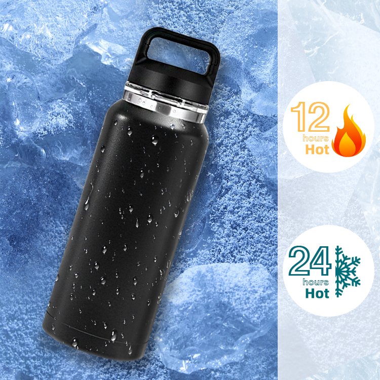 WeVi Sports Drinking Vacuum Flask Double Wall Insulated 34oz Stainless Steel Water Bottle For Hiking