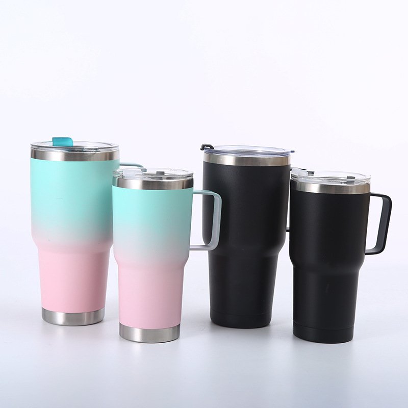 Sports Insulated Stainless Steel Thermos 20oz 30oz Water Bottles Water Coffee Mugs Tumbler Cups Handgrip