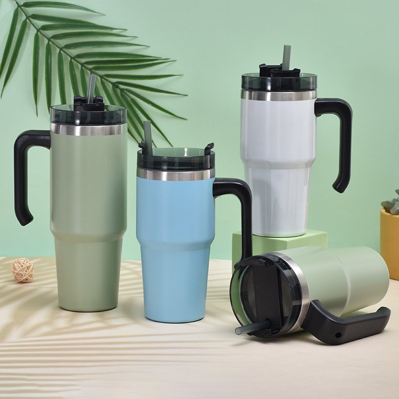 Sports Insulated Stainless Steel Thermos 20oz 30oz Water Bottles Water Coffee Mugs Tumbler Cups Handgrip
