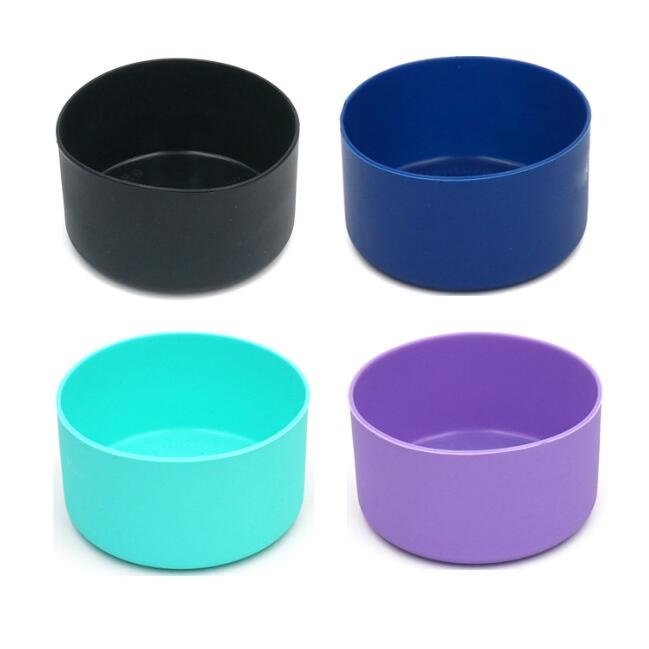 Universal stainless steel sports flask bottle silicone base multi-color round anti-skid silicone sleeve for thermos cup