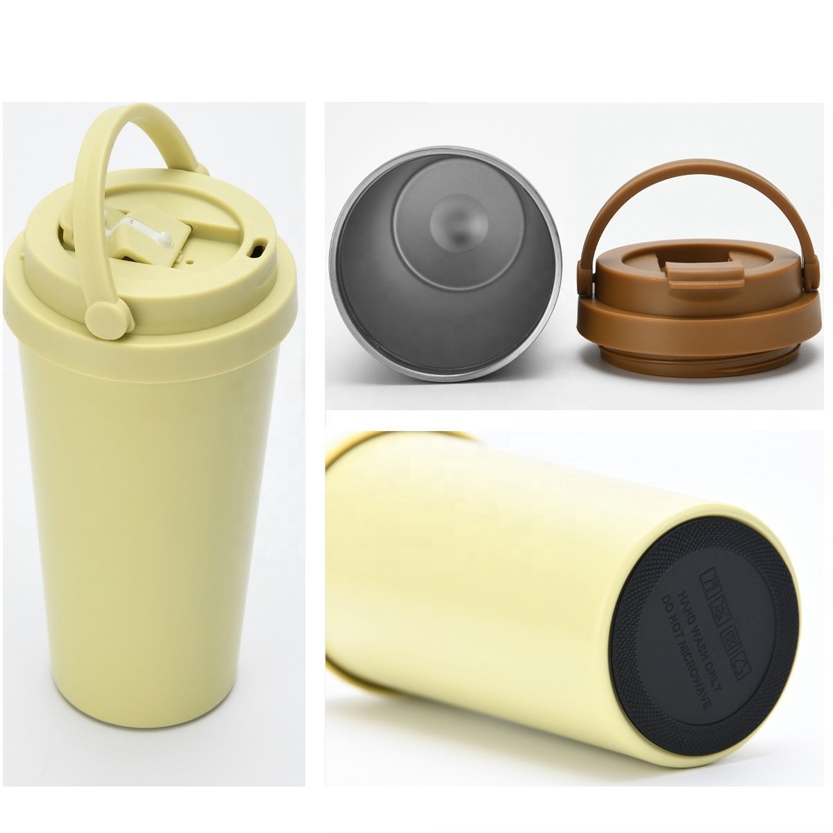 custom 500ml Portable Car double wall vacuum stainless steel insulated coffee thermal mug with filp lid