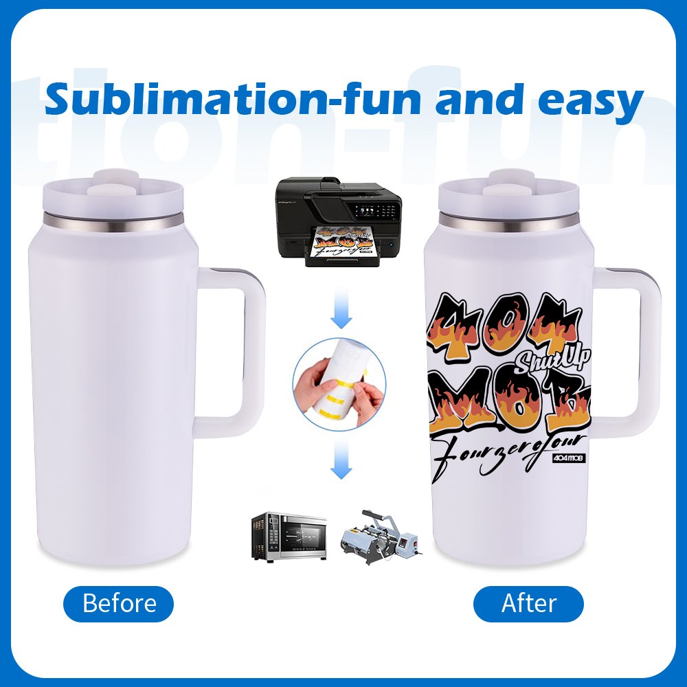 2024 NEW Style 64 OZ Large Size Sublimation Blanks Sport Tumbler with Handle lid straw Outdoor Use Stainless Steel Travel Mug