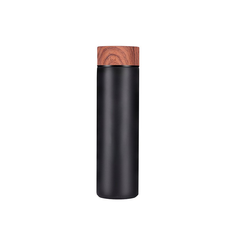 Eco friendly stainless steel water bottle with wooden lid 304 S/S double wall vacuum insulated fashion design