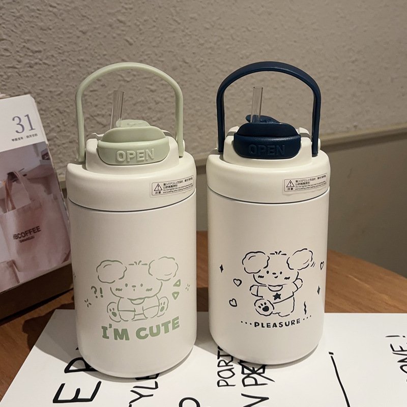 500ml Student Kids Cute Cartoon Dog 304 Stainless Steel Vacuum Flask Bottle Custom Logo