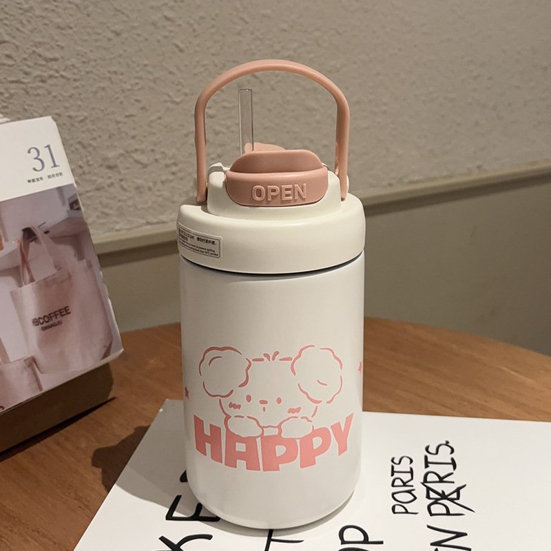 500ml Student Kids Cute Cartoon Dog 304 Stainless Steel Vacuum Flask Bottle Custom Logo