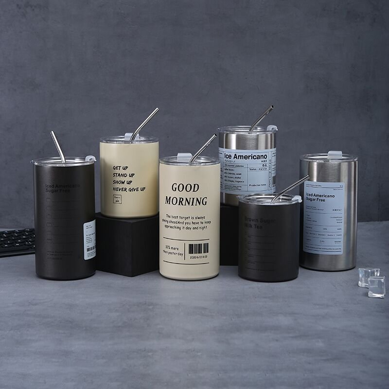 350ml 600ml Stainless Steel Travel Coffee Mug Tumbler Cup Wine Mug Insulated Thermal Tea Mug with Straw