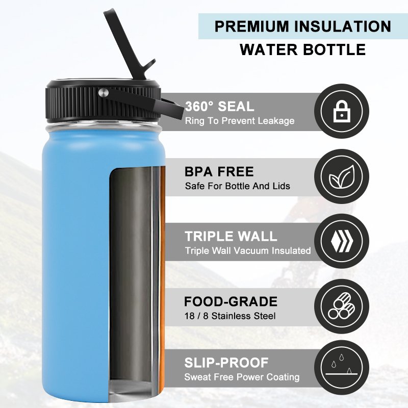 18oz Hot Selling Leak Proof Metal Double Wall Stainless Steel Vacuum Flask Water Bottle With Custom Colors Logos