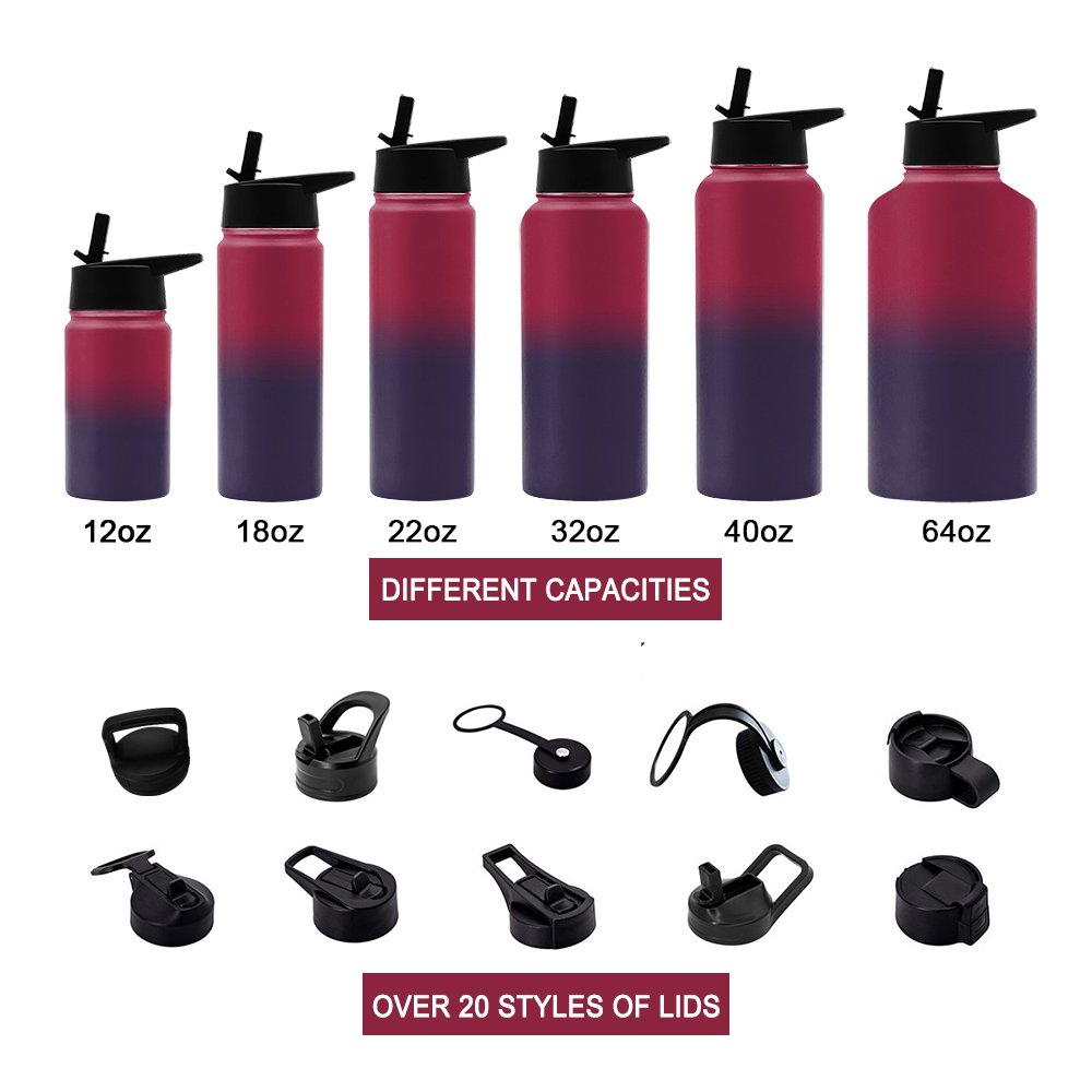 Personalized Stainless Steel Water Bottle with Straw Double Wall Thermal Insulation Keep Hot and Cold Metal Water Bottle