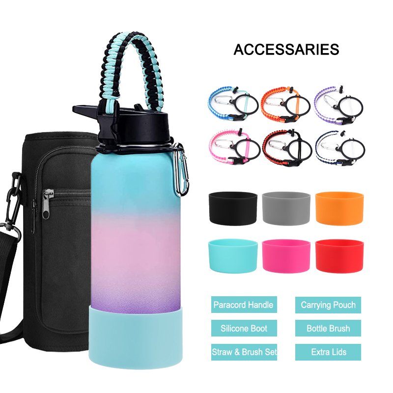 Personalized Stainless Steel Water Bottle with Straw Double Wall Thermal Insulation Keep Hot and Cold Metal Water Bottle