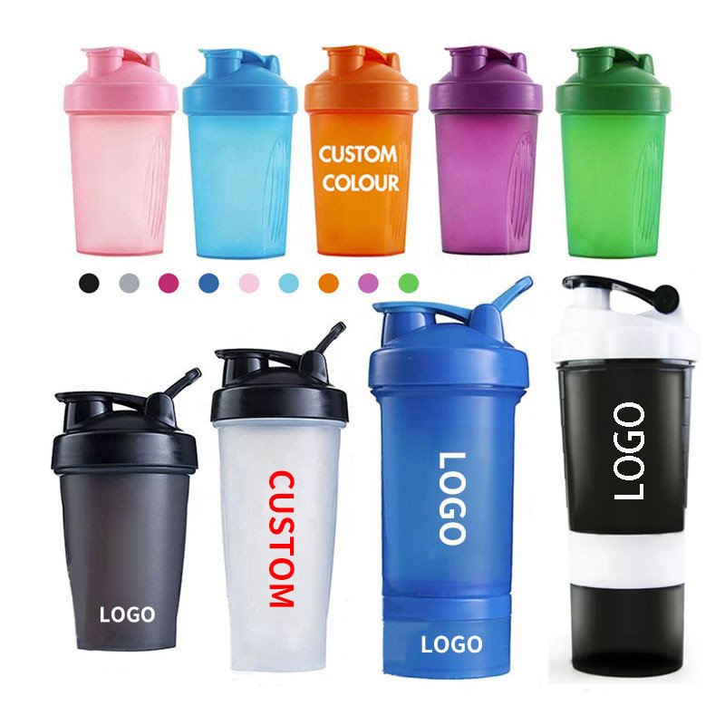 XINGXI Custom Logo 400ml 600ml Classic Black Plastic Protein Shaker Bottle for Gym Sport Water Bottles