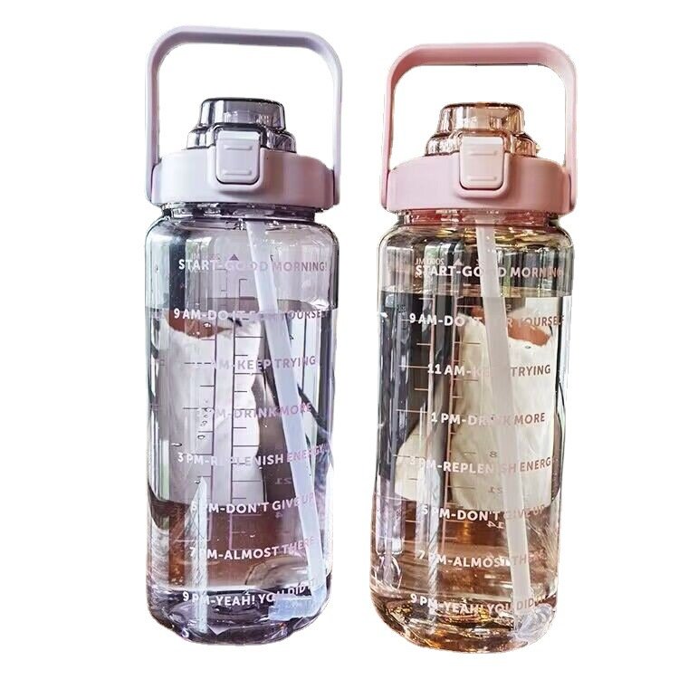 New Arrival Wholesale Portable Kids Adult 2 Liter Plastic Motivational Gym Sports Water Bottle Drinking Water Bottle