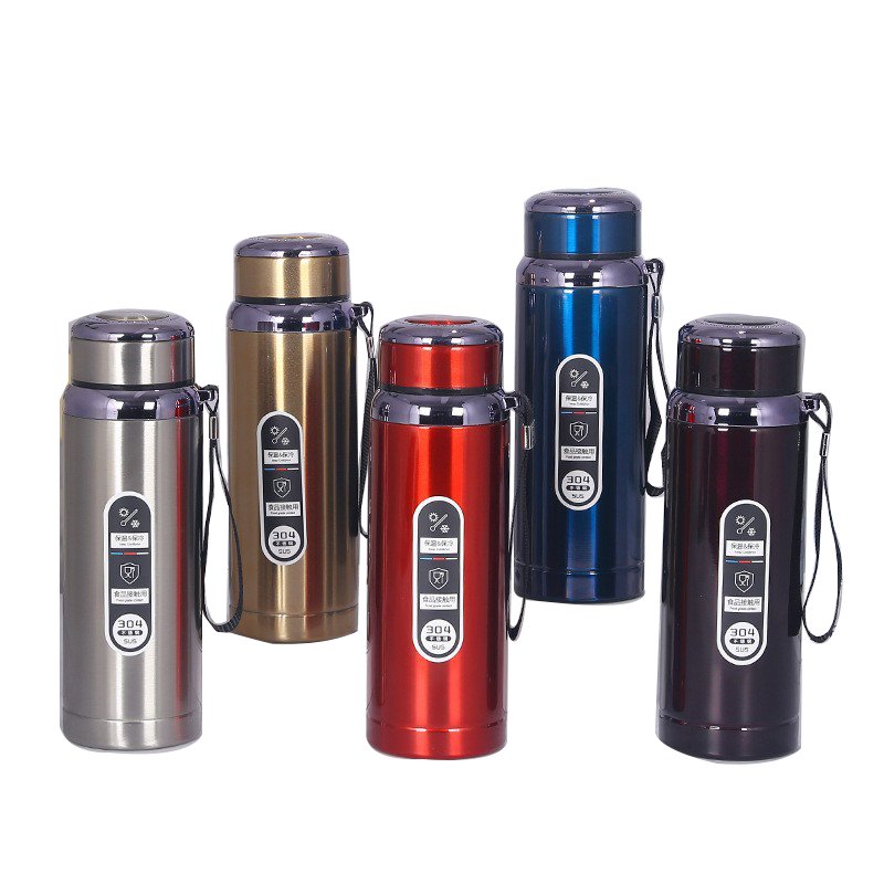 Sport Water Bottle Straight Cup Insulated Thermos Vacuum Flasks with Filter 600ml 800ml Custom Logo Wholesale Stainless Steel