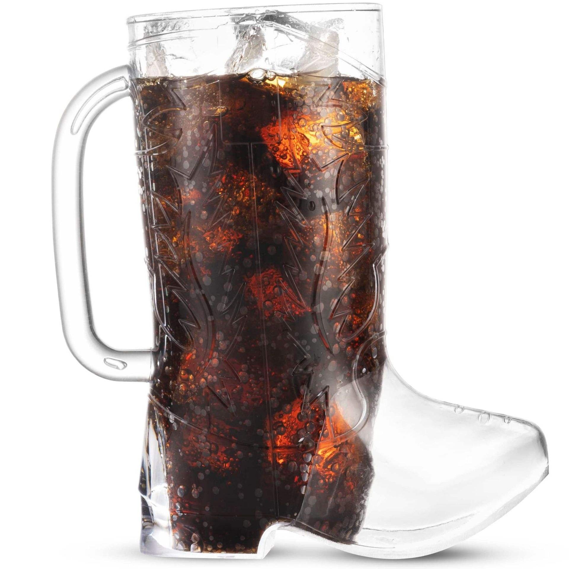 Wholesale Hot Sale Plastic Cowboy Boot Cups Good Quality Custom Logo 17oz Cowboy Boot Beer Mug With Handle