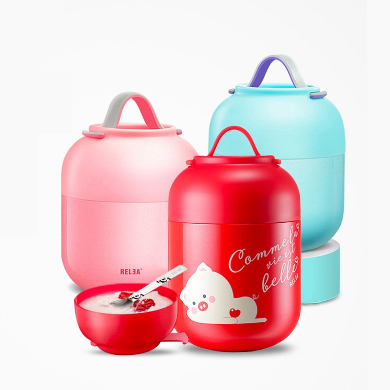 SQ74 304 Stainless Steel Vacuum Flask Insulated Food Container Food Jar Double Wall Vacuum Braised BeakerLunch Box