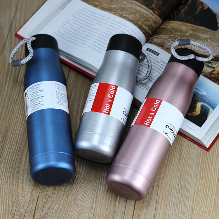 New vacuum flask bottle with rope portable stainless steel vacuum flask custom logo 350ml 550ml
