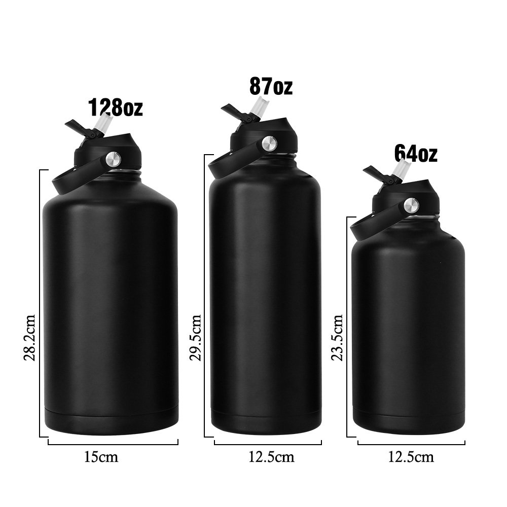 Large capacity 64oz 87oz 128oz vacuum flask travel tumbler stainless steel vacuum flask drinking insulated water bottles