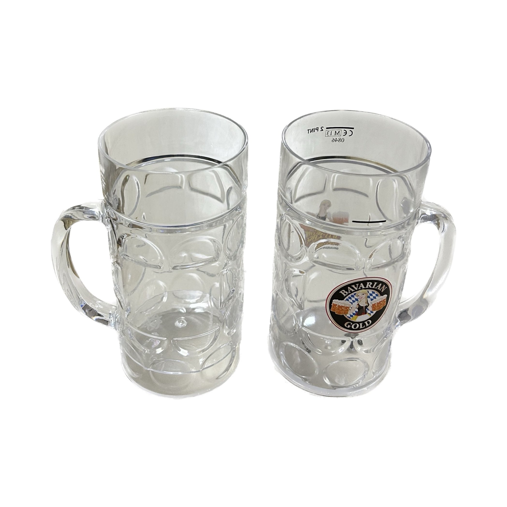 Customized Unbreakable Polycarbonate 500 ml PC PS Acrylic Plastic Beer Glasses Mugs