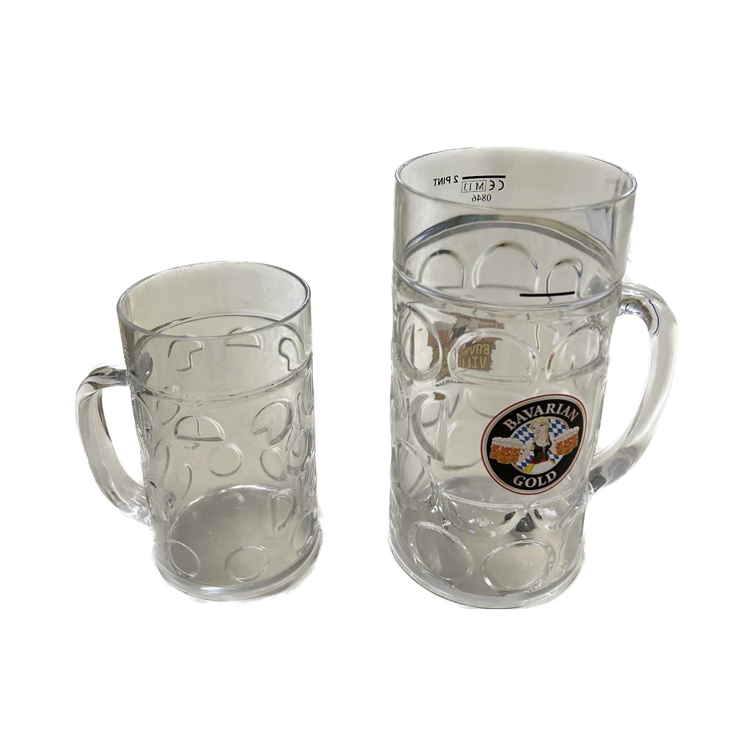 Customized Unbreakable Polycarbonate 500 ml PC PS Acrylic Plastic Beer Glasses Mugs