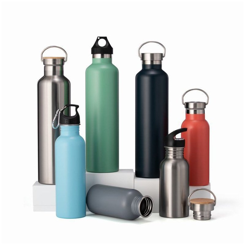 Silver Customized 500ml Aluminum Sport Water Bottle With Black PP lid