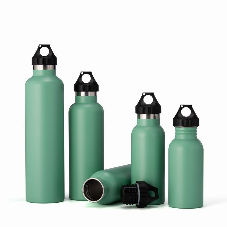 Silver Customized 500ml Aluminum Sport Water Bottle With Black PP lid