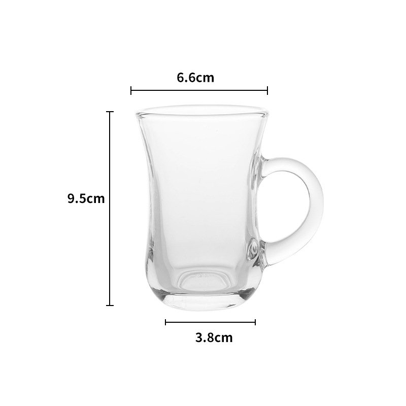 New 2024 Gold Pattern Turkish Style Glass Cup Factory Retro Coffee Tea Mug Cup Set With Clear Gold Rim