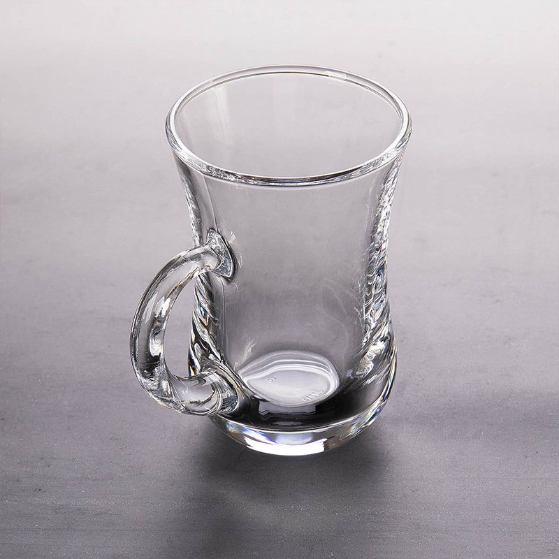 New 2024 Gold Pattern Turkish Style Glass Cup Factory Retro Coffee Tea Mug Cup Set With Clear Gold Rim
